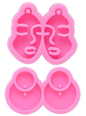 Shiny Mirror Earrings Epoxy Resin Mold Keychain Casting Sili