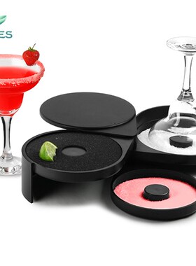 New Glass Rimmers 3 Tier Salt Sugar Margarita Cocktail Glass