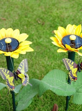 1pcs Solar Hummingbird Simulation Sunflower Butterfly Hummin