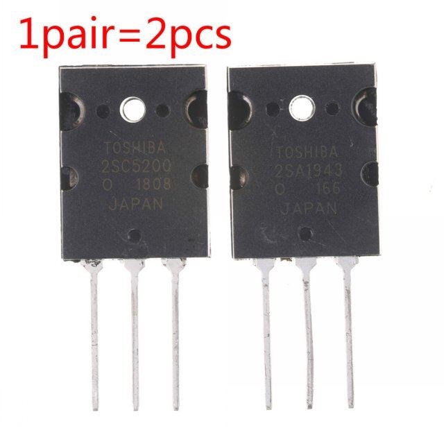 1Pair 2SA1943 2SC5200 TO-3PL Silicon NPN + PNP Audio Amplifi