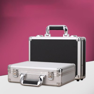 Aluminum Hard Case Briefcase Silver / Black Tool box Carryin