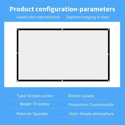 Portable Simple Curtain Foldable Wall-mount Projector Screen