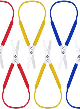 Loop Scissors Colorful Grip Scissors Loop Handle Self-Openin