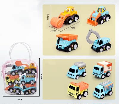 6 PCS Pull Back Car Toys Mobile Machinery Shop Construction