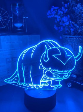 LED Night Lamp Avatar The Last Airbender Figure Appa 3D Visi