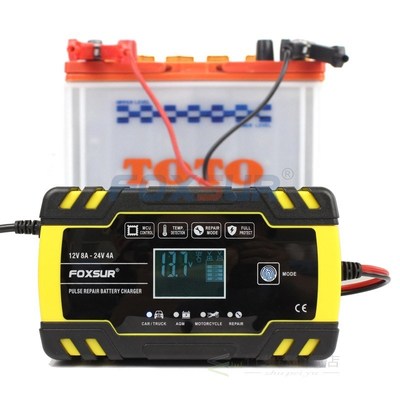 12V 24V 8A Automatic Smart Battery Charger, 3-stage smart Ba