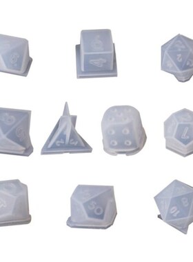 10 Pcs/Set Transparent Epoxy Mold UV Resin DIY Dice Mould Cr