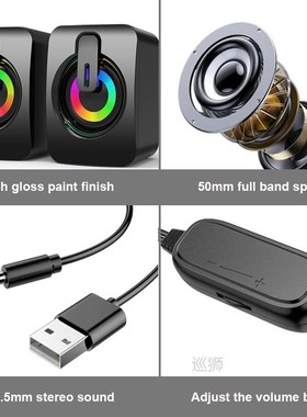 Computer Speakers PC Sound Box HIFI Stereo Microphone USB Wi