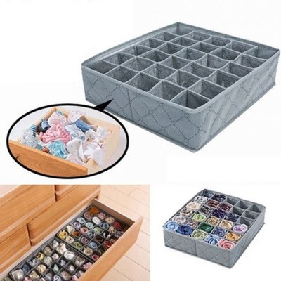30 Cells Bamboo Storage Box Charcoal Foldable Organizer Box