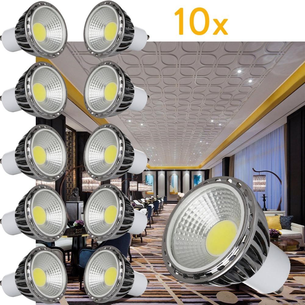 10Pcs/Set Ultra Bright LED COB Spotlight 5W GU10 Light Bulb
