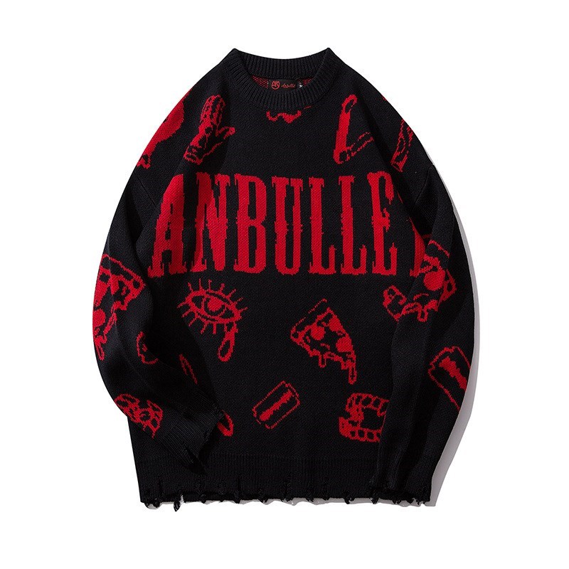 2020 Harajuku Knitted Sweaters Men Hip-Hop Letter Printed Sw