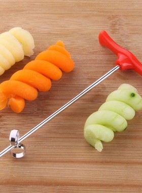 1Pc Manual Spiral Screw Slicer Plastic PP + Steel Wire Rotat