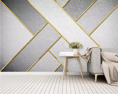 Beibehang Custom Wallpaper golden lines Geometry abstract b
