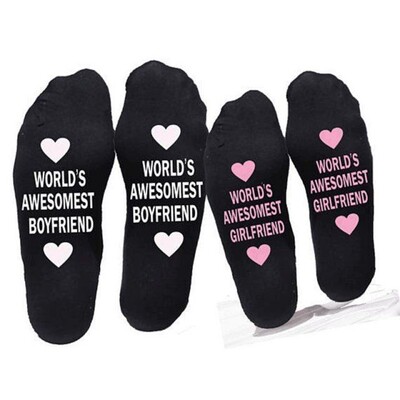 New Gift for Boyfriend Cotton Alphabet Socks Ankle Small Lov