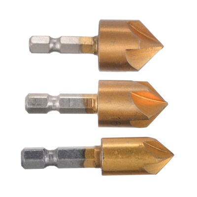 3pcs HSS Chamfer Deburr Countersink 5Flutes Hole Cutter Dril