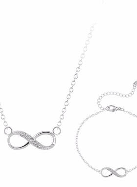 Kinitial 2pcs New Infinity Cross Crystal Dangle Bracelet Nec