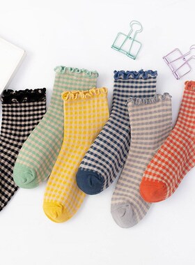 striped frilly socks woman kawaii calcetines women meias ska