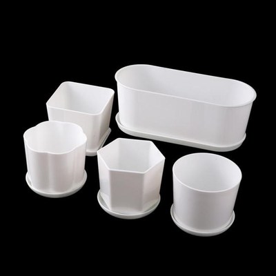 Polygonal Flower Pot With Tray Gardening Thickened Plastic G