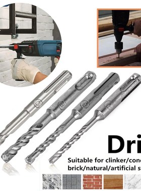 4pcs/set 110/160mm Masonry Crosshead Twist spiral Hammer Dri