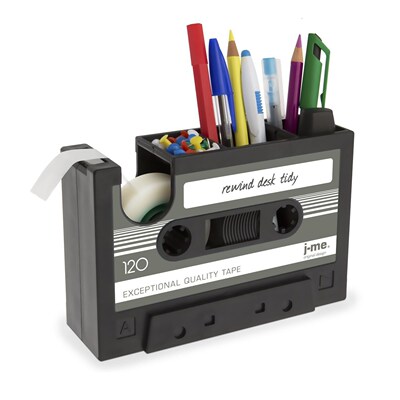 hot-Cassette Tape Dispenser Pen Holder Vase Pencil Pot Stati