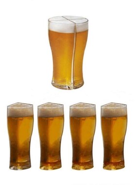 Scheidbare 4 Deel Grote Capaciteit Dikke Bier Mok Glazen Bek