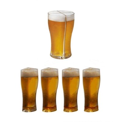 Scheidbare 4 Deel Grote Capaciteit Dikke Bier Mok Glazen Bek