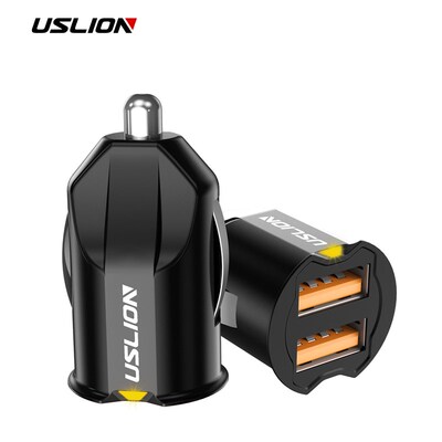Mini 2 Port USB Car Charger Adapter For iPhone Samsung QC3.0