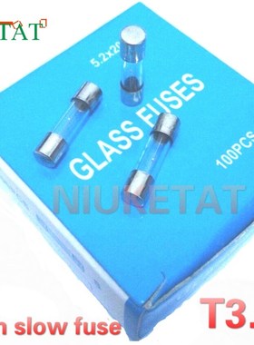 100pcs/box 5*20mm 3.15A 250V slow fuse 5*20 T3.15A 3150mA 25