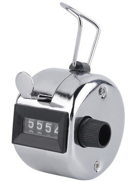 Digital Chrome Hand Tally Clicker/Counter 4 Digit Number Cli