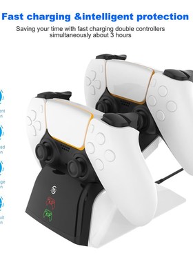 Dual Fast Charger 适用于 PS5 Wireless Controller LED Indicat