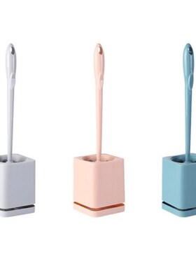 Bathroom Bristle Toilet Brush with Base Punch-free Wall-moun