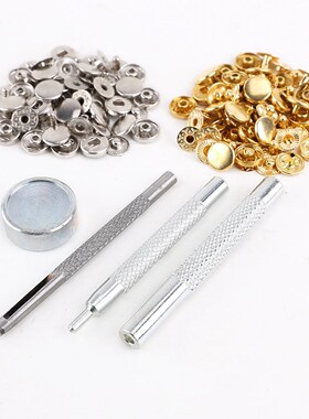 CLOS 15pcs argente + 15pcs dore 10mm Bouton + outil a fixer
