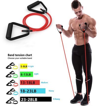 5 Levels Resistance Bands with Handles Yoga Pull Rope Elasti