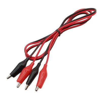 1Pcs 1 Meter Red and Black Double Alligator Clips Crocodile