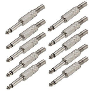 10pcs 6.35mm Male Mono Monaural Audio Cable Jack Connector P