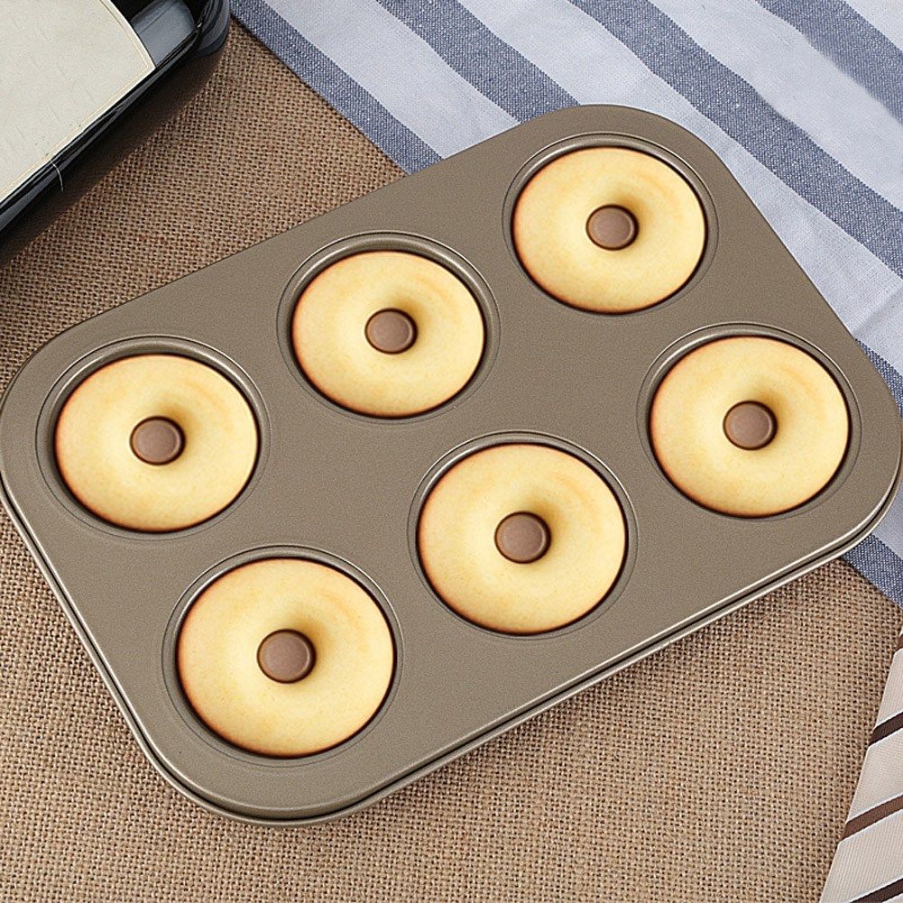 6 cavity carbon steel donut baking pan non-stick mold dishwa