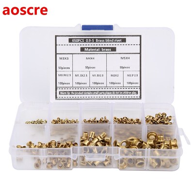 650Pcs Brass Eyelets Rivets Hollow Metal Buttonhole Kit rive