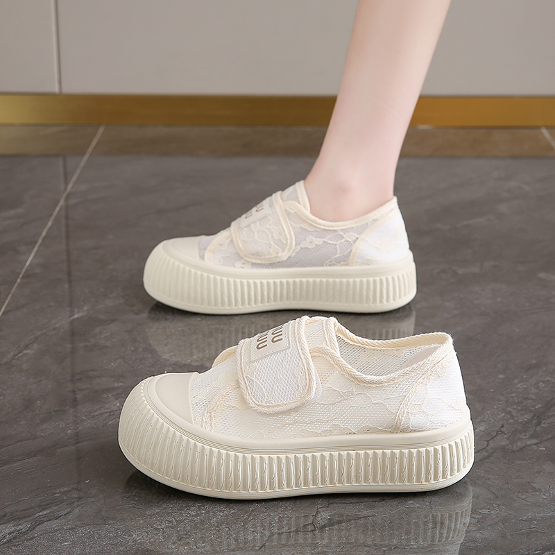 小香风渔夫鞋魔术贴学生小白鞋女