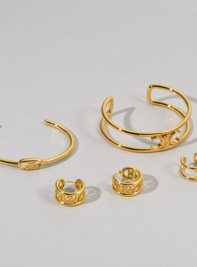 凯旋门开口手镯戒指耳环可调节开口耳钉复古时尚冷性风指环耳饰女