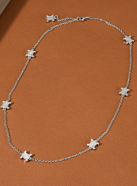 欧美时尚新款凯旋门项链CE颈链银色吊坠夏季百搭设计小众锁骨链女