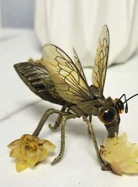 中国非遗文化草编昆虫家居摆件棕编小蜜蜂小昆虫艺术品小众礼物