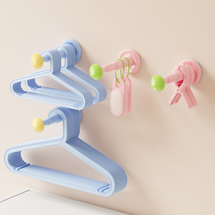 多功能衣架收纳神器可伸缩挂壁式衣架收纳挂钩多巴胺收纳架免打孔