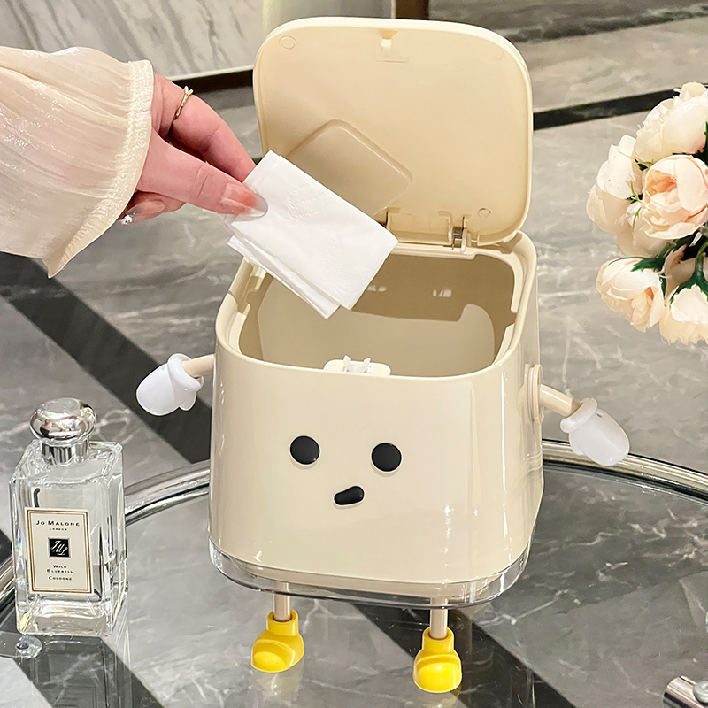 【自带小扫把】桌面垃圾桶高颜值