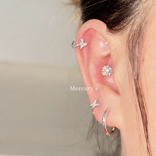 mini小耳圈精致又小巧蝴蝶耳环