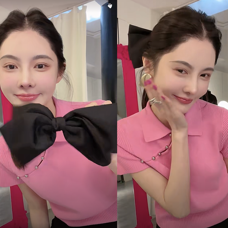 mona张绮贤同款蝴蝶结发夹头饰高颅顶发卡马尾夹甜美超名媛风顶夹