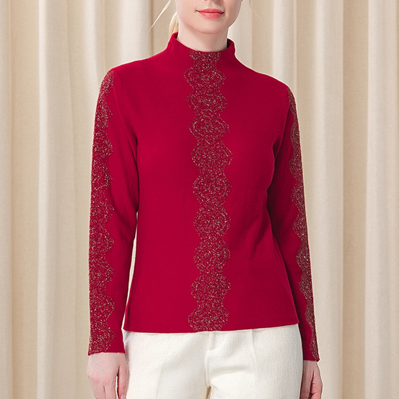 纯山羊绒12针26支两股百搭套头衫