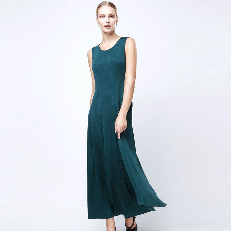 合体遮腹显瘦真丝针织连衣裙