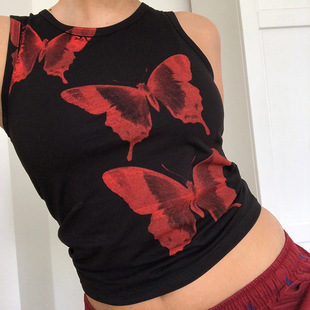 Contrast American Butterfly Tops Color European 2022 and