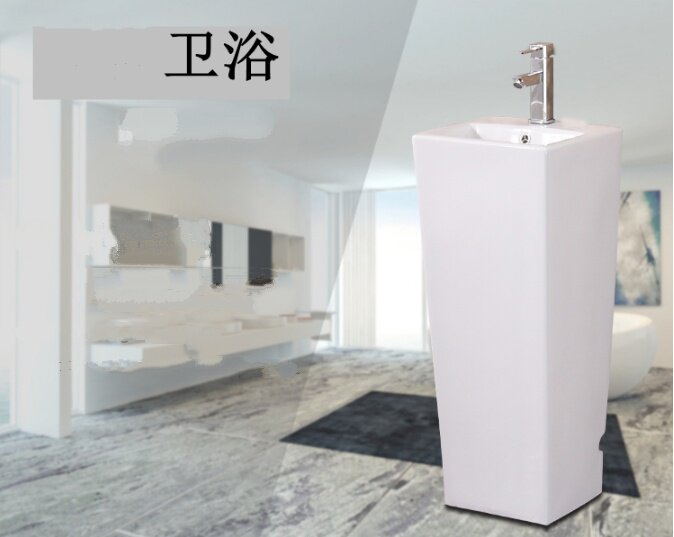 卫生间美式组合家用幼儿t园阳台迷你分体盆景洗手盆z型台立柱三