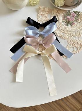蓝色缎带蝴蝶结黑色小号飘带胸针别针衣服装饰配件浅粉色小号领结